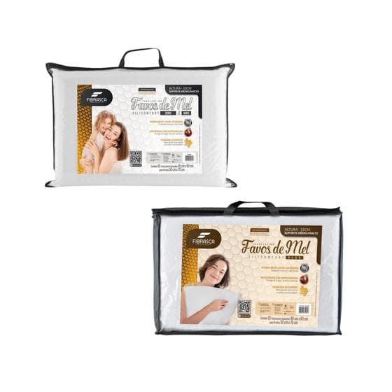 Favos de Mel - Kit 2 Travesseiros Espuma Silicomfort