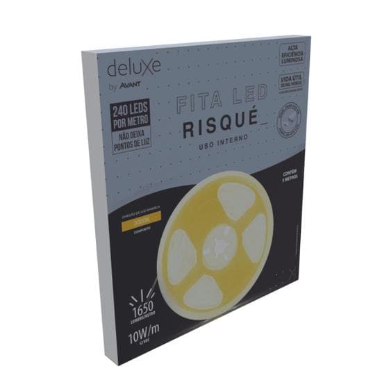 Fita De Led Risqué 10wm Luz Amarela 3000k 5m 12v Avant