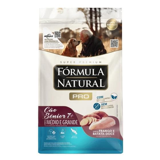 Fórmula Natural Super Premium Pro Cão Sênior Portes Médio e Grande Sabor Frango e Batata-Doce 15kg