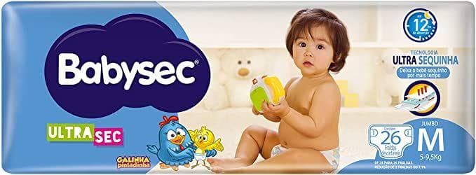 Fralda Babysec Ultrasec Jumbo Galinha Pintadinha M com 26 unidades