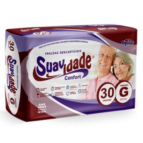 Fralda Geriátrica Suavidade Confort G com 30 Unidades