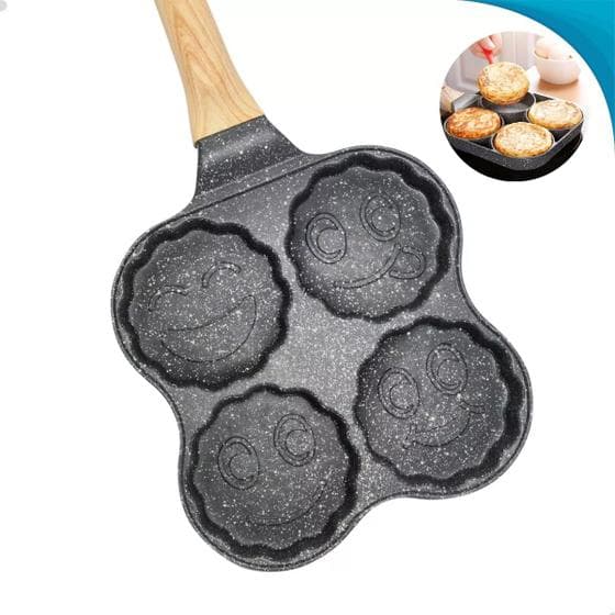 Frigideira 4 Partições Antiaderente Para Ovo E Bacon Funcional