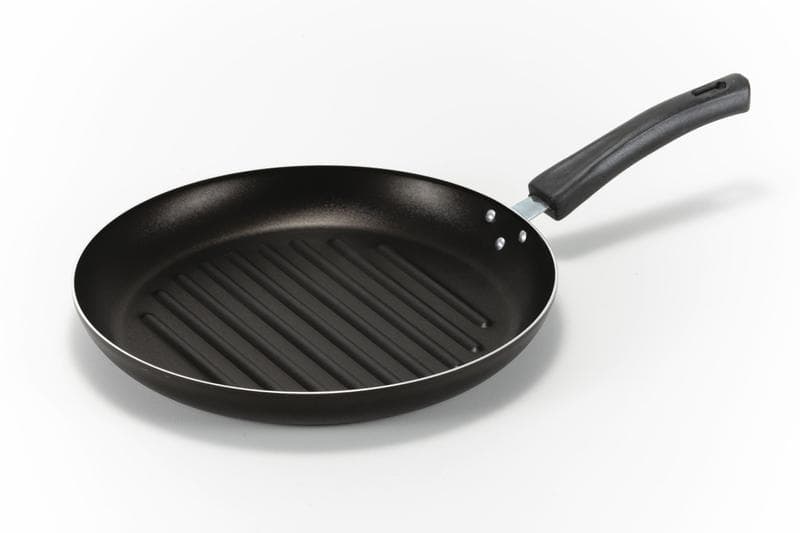 Frigideira Bistequeira Bifeira Ondulada 28cm Marcola Antiaderente TEFLON - Não Gruda - Alumínio Grosso e Resistente