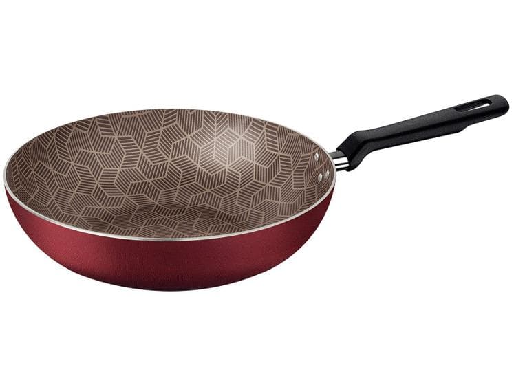 Frigideira Funda Tramontina Loreto em Alumínio com Revestimento Interno Antiaderente Starflon Max 24 cm 2,2 L Vermelho