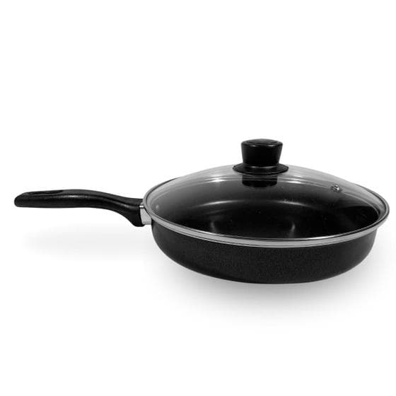 Frigideira Reta Teflon Antiaderente 20cm com Tampa de Vidro