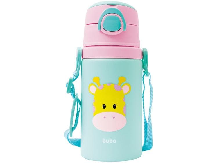 Garrafa Infantil com Canudo 450ml Buba Animal Fun - Girafa