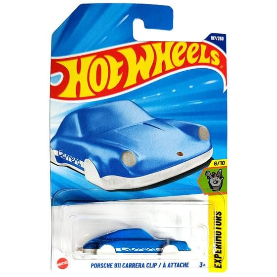 Hot Wheels Básico Mattel Experimotors Porsche 911 Carrera Clip Chaveiro (Lote Q - 2025)
