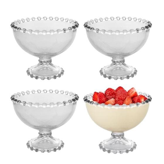 Jogo 4 Taças Cristal Chumbo para Sobremesa Pearl Wolff 200ml
