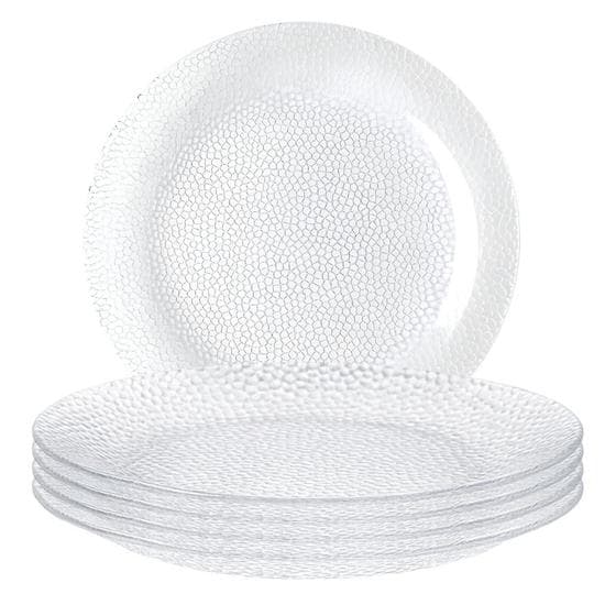 Jogo 6 Pratos Fundos De Vidro 22 cm Jantar Transparente Diam