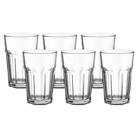 Jogo de Copos Vidro Bristol 360ml com 6 Unidades Transparente - Bela Flor