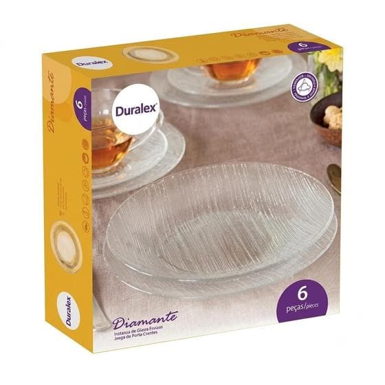 Jogo de Prato Fundo C/6 Pcs Diamante 22,4cm Nadir