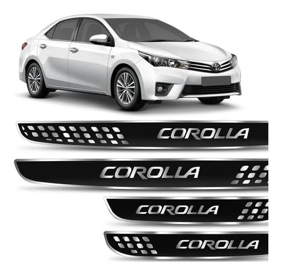 Jogo De Soleira Resinada Toyota Corolla 2006 A 2018 Preto