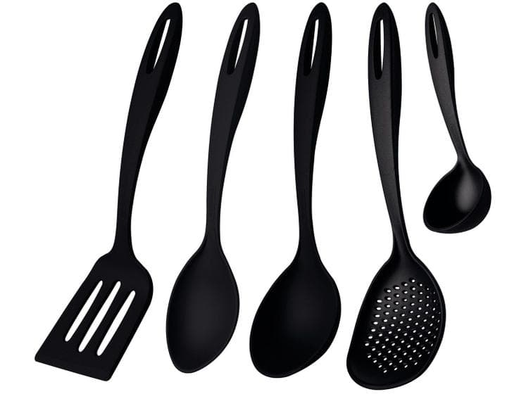 Jogo de Utensilios Tramontina Ability em Nylon Preto 05 Peças