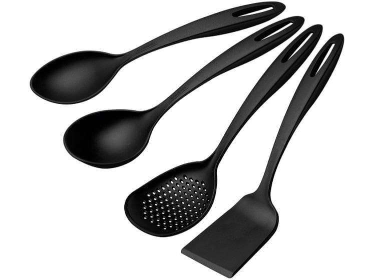 Jogo De Utensílios Tramontina Ability Em Nylon Preto 4 Peças