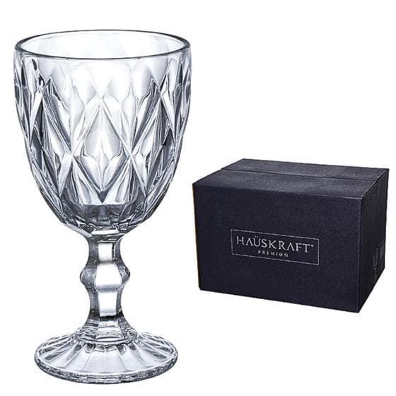 Jogo Taças de Vidro para Água/Vinho Diamond Premium 360mL - 6 Unidades - Hauskraft