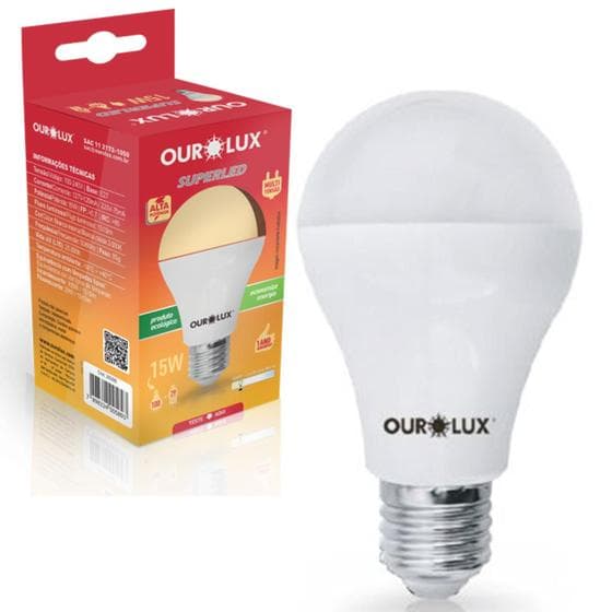 Kit 10 Lampada Super Led Bulbo 15w 3000K Luz Amarela Bivolt