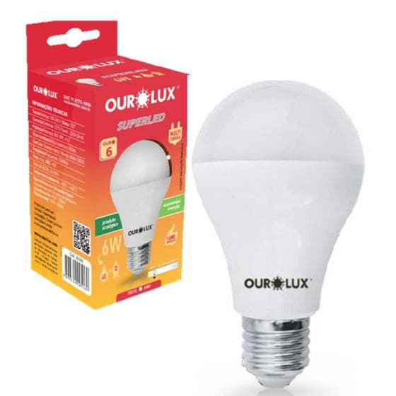 Kit 10 Lampada Super Led Bulbo 6w 3000K Luz Amarela Bivolt