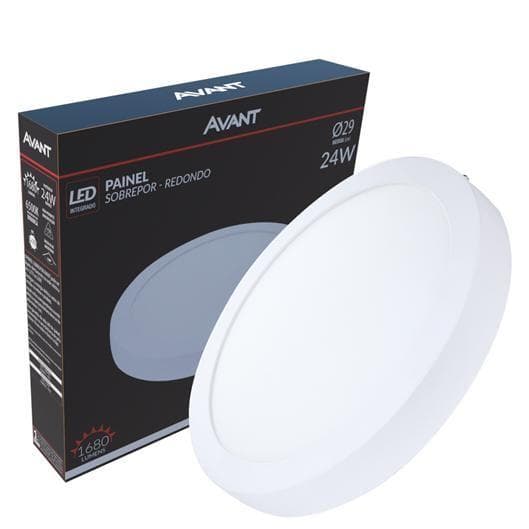 Kit 10 Plafon Sobrepor Redondo Led 25w Branco Frio 6500k