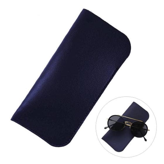 Kit 15 Estojo Porta Oculos De Sol Feminino Masculino Capinha Fino De Bolso Azul Marinho
