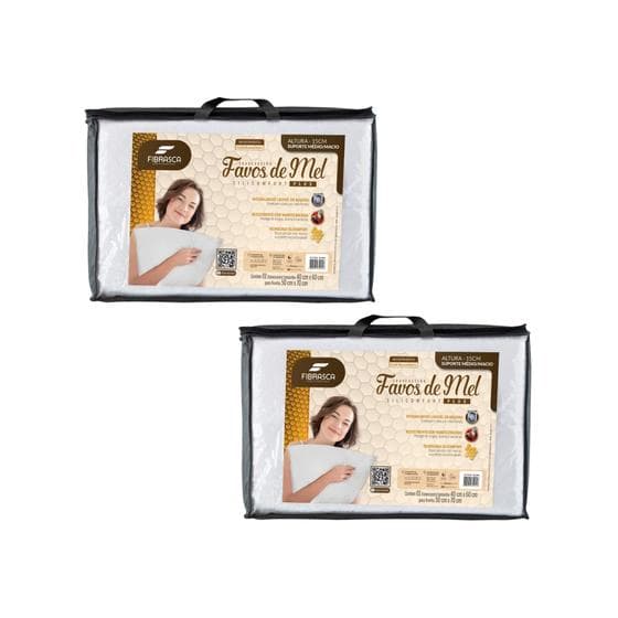 Kit 2 Travesseiros Favos de Mel Plus