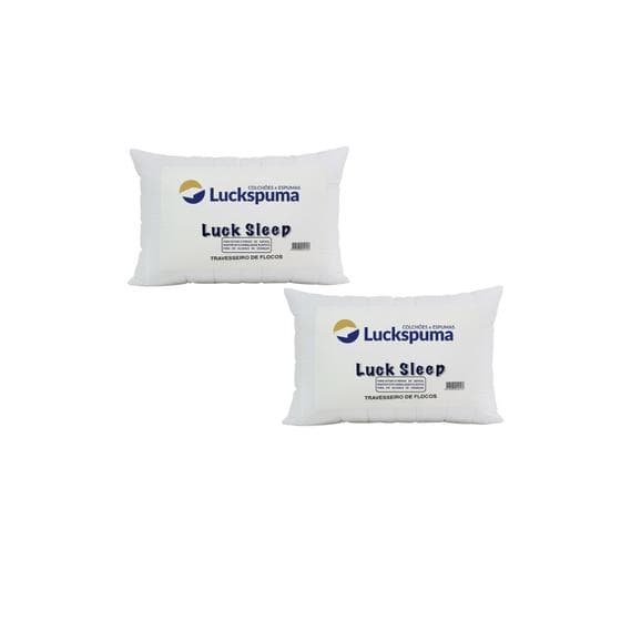 Kit 2 Travesseiros Luck Sleep Conforto De Flocos 65x45x12cm Luckspuma