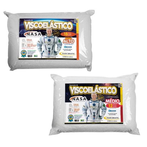 Kit 2 Travesseiros Nasa - 18cm e com 12cm