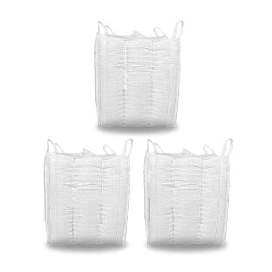 Kit 3 Big Bag 1 Tonelada Saco Jumbo Reforçado Para Grãos, Areia, Construção, Reciclagem Alta Resistência, Reutilizável, Com Alça