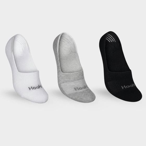 Kit 3 Pares Meia Hoahi Sapatilha Unissex - Preto e Branco