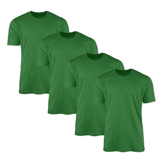 Kit 4 Camisetas AMGK Masculina Lisa Básica 100% Algodão