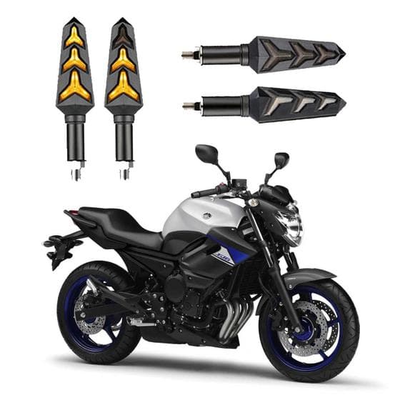 KIT 4 Seta Sequencial Pisca de Led Universal Modelo P09S Estrela Moto XJ6 N Ano 2016 2017 2018201920202021