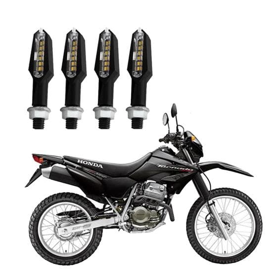 KIT 4 Setas Esportiva Pisca de Led Modelo P29 Para Moto Honda XR 250 TORNADO 2010 2011 2012 2013 2014 2015