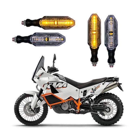 KIT 4 Setas Esportivas Pisca de Led Modelo P26 Para Moto KTM ADVENTURE 990cc Ano 2004 2005 2006 2007 2008 2009
