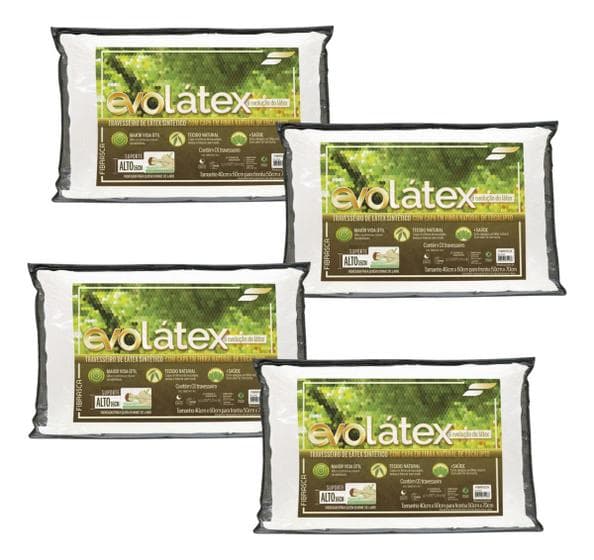 Kit 4 Travesseiro Evolatex Alto