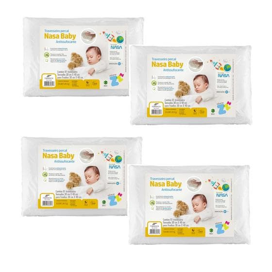 Kit 4 Travesseiros Baby Nasa - Viscoelástico Macio