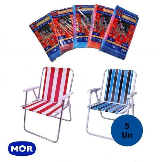 Kit 5 Unidades Refil Capa Tela Para Cadeira de Praia Alta