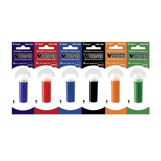 Kit 6 Refil Pincel Marcador Quadro Branco Pilot Board Master