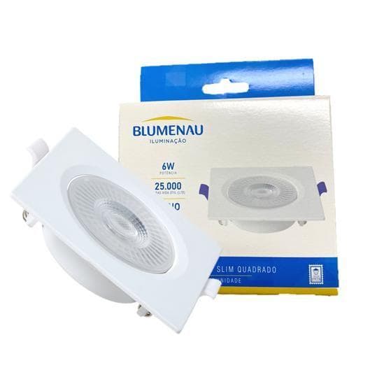 Kit 6 Spot Led Quadrado Embutir 6w Branco Quente 3000K Amarelo