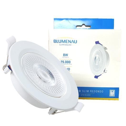 Kit 7 Spot Led Redondo Embutir 8w Branco Quente 3000K Amarelo