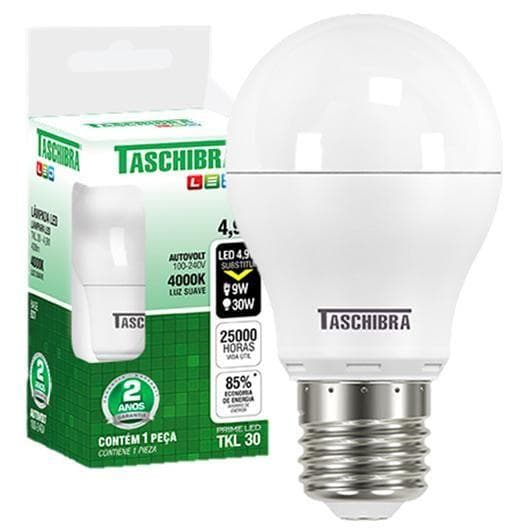 Kit 9 Lampada Led Bulbo Pera 4.9w Luz Neutra 4000K E27 Bivolt