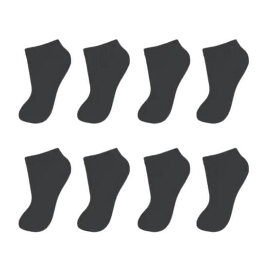 Kit Com 12 Pares De Meias Preta Infantil Juvenil Unissex
