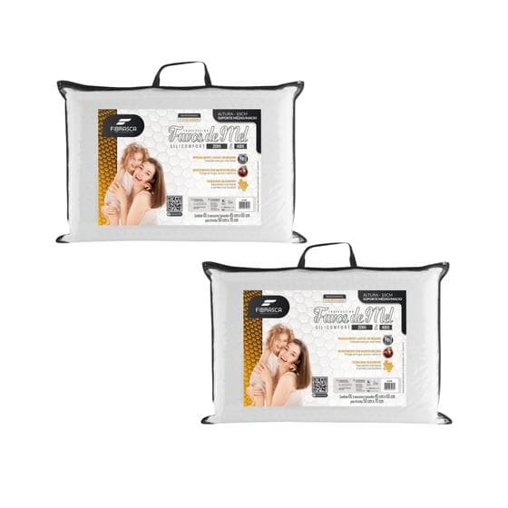 Kit com 2 Travesseiros Baixo Macio - 10cm