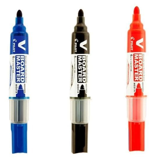 Kit com 3 Pincel Marcador de Quadro Branco com Refil Pilot