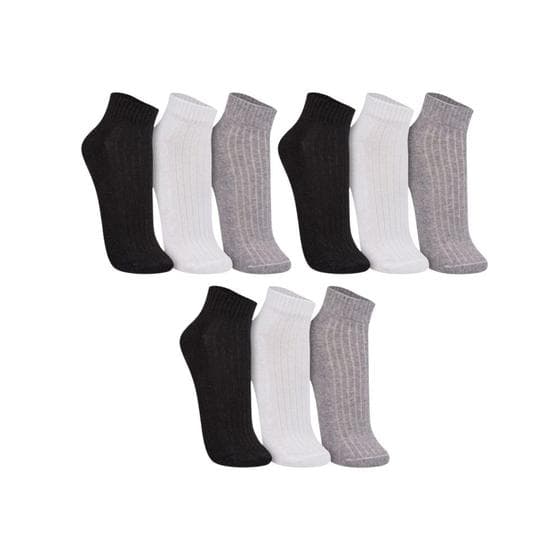 Kit Com 9 Pares De Meias Unissex Feminino E Masculino Cano Curto Trifil Algodão