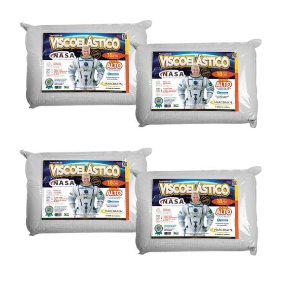 Kit de 4 Travesseiros Extra Alto Nasa
