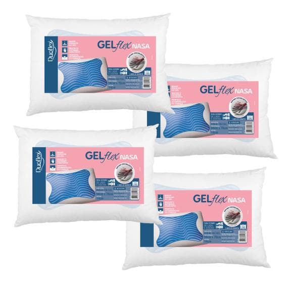 Kit de 4 Travesseiros GelFlex Nasa - 14cm