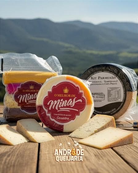 Kit de Queijos Variados 1.65kg Andrade Queijaria O Kit dos Kits