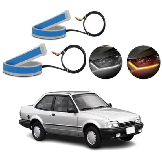 Kit Fitas Led DRL Farol + Seta 12v 45cm Escort 1983 1984 1985 1986