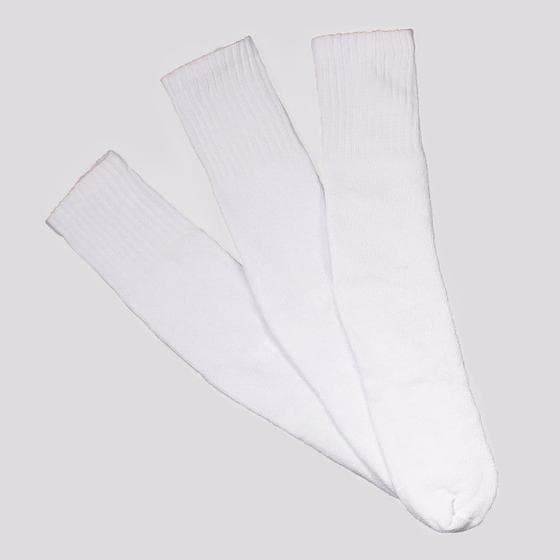 Kit Meia Selene Cano Alto 3 Pares Branca