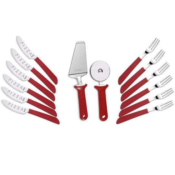 Kit para Pizza 14 Peças Vermelho Tramontina 25099722