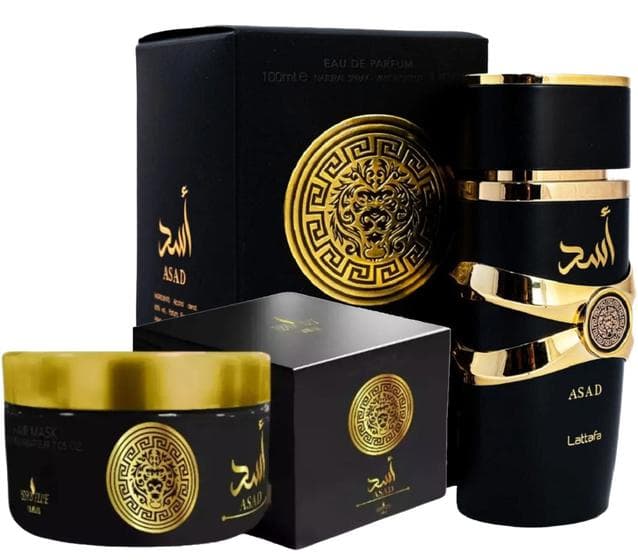 Kit Perfume Árabe Asad Lattafa Com Creme Hidratante Asad Isabelle La Belle Original